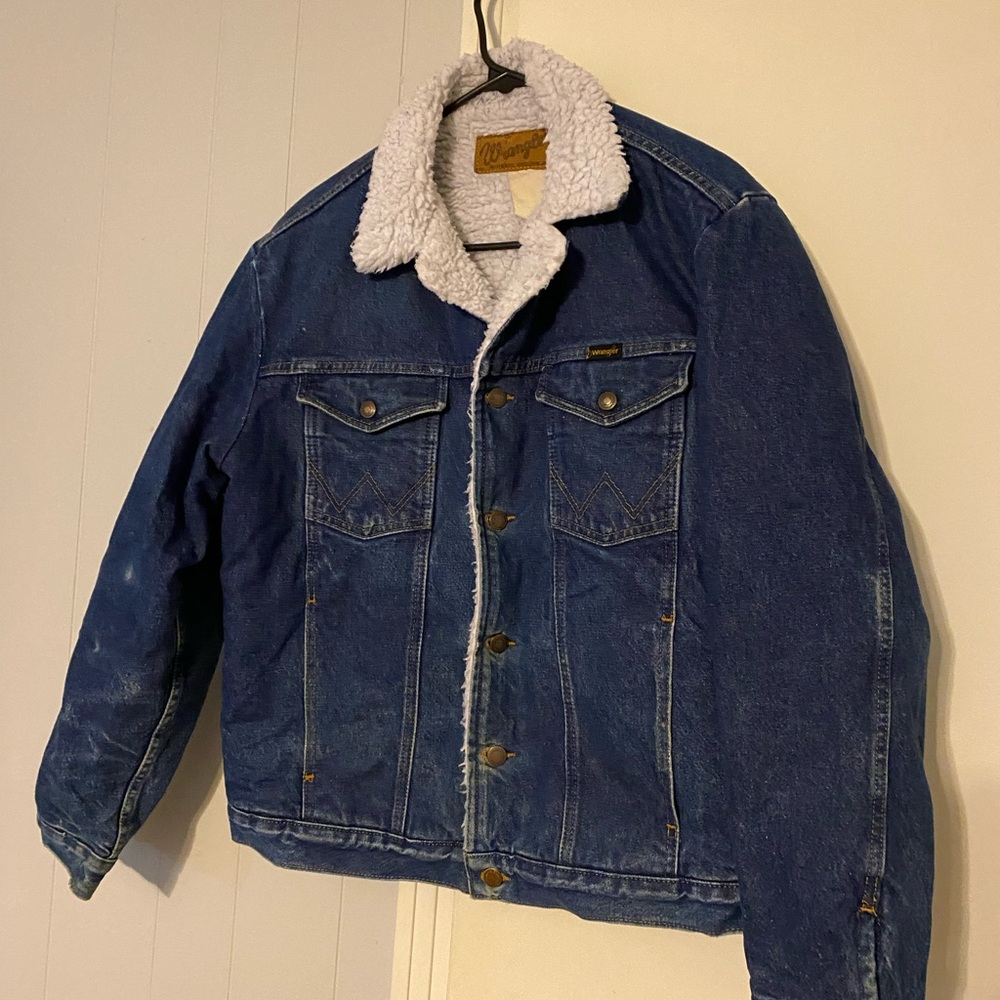 Wrangler Blue Denim Sherpa-Lined Jacket